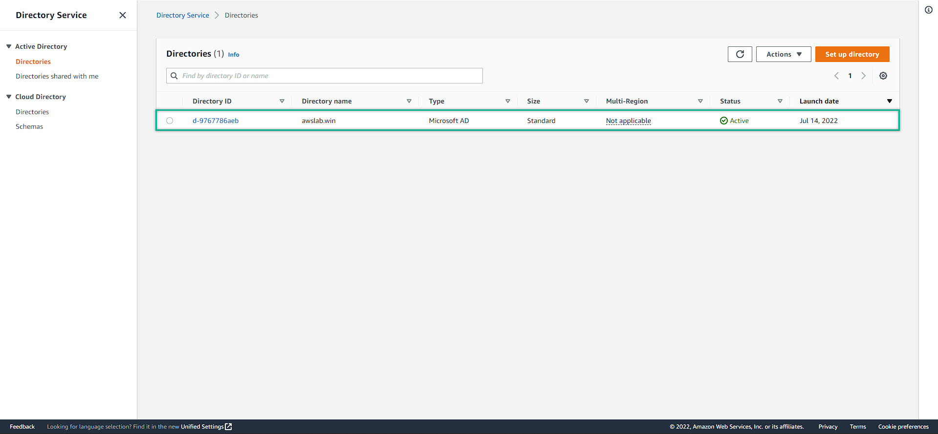 setup directory
